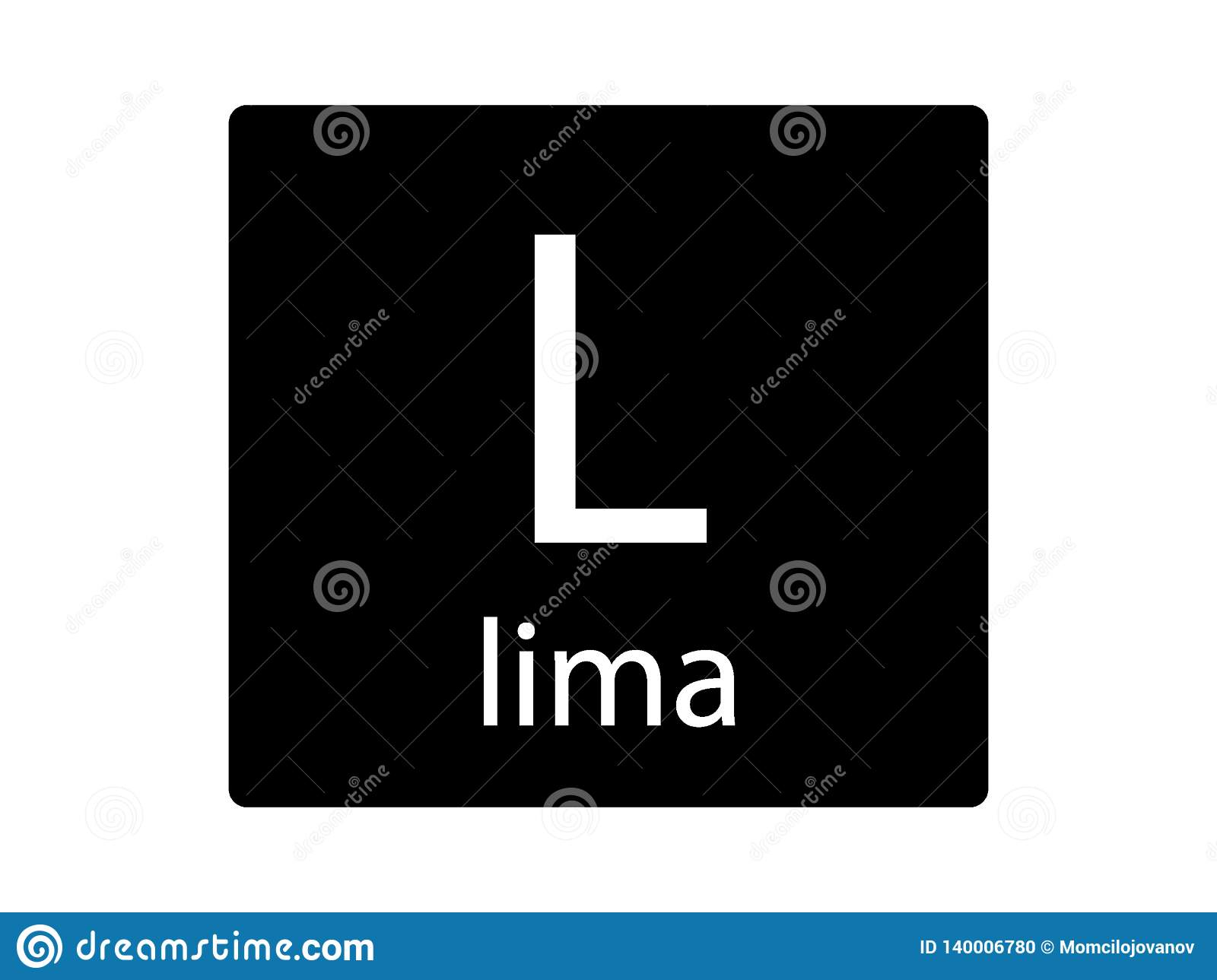 NATO Phonetic Alphabet Letter Lima Stock Vector 