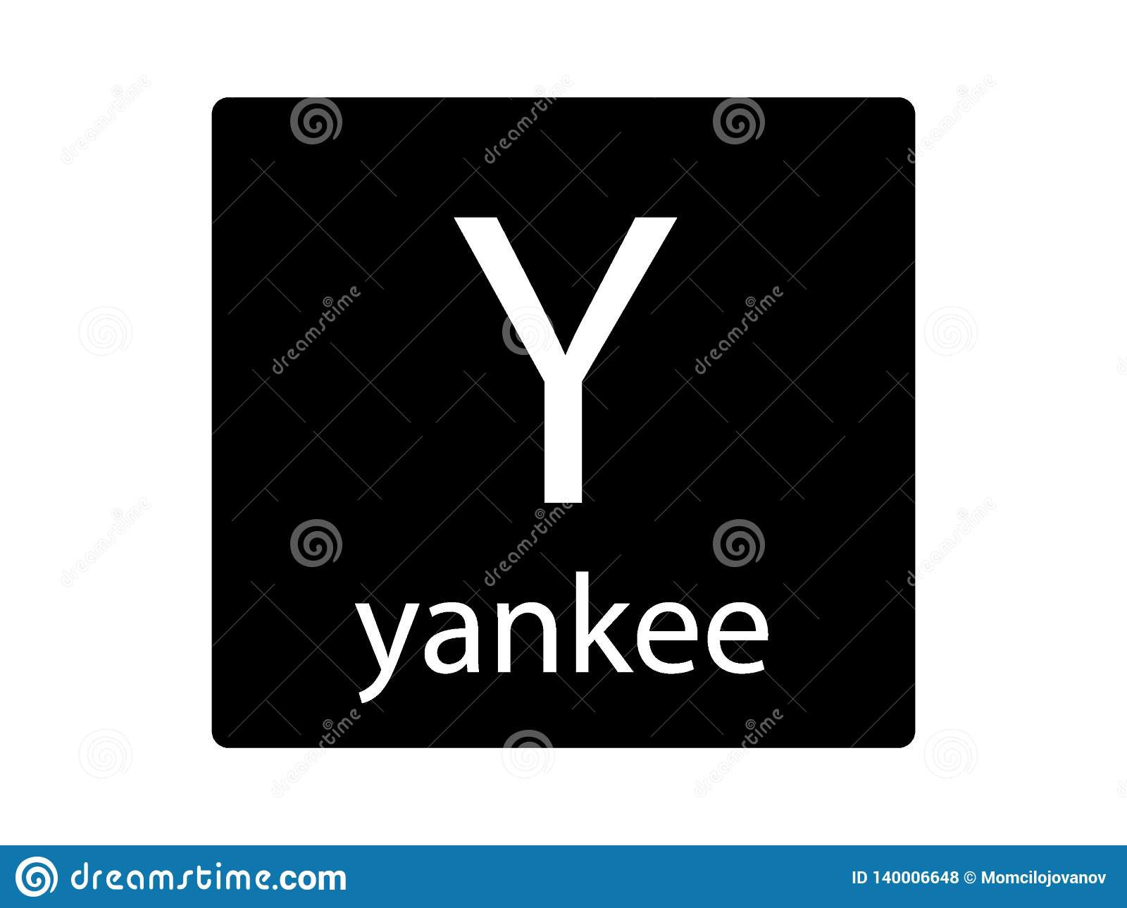 NATO Phonetic Alphabet Letter Yankee Stock Vector 