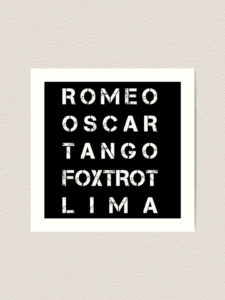 NATO Phonetic Alphabet ROTFL Romeo Oscar Tango